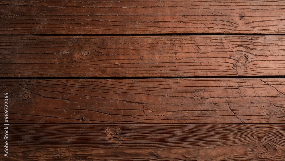 Fototapeta premium The wood appears aged and weathered, with a rich brown color and visible grain patterns.