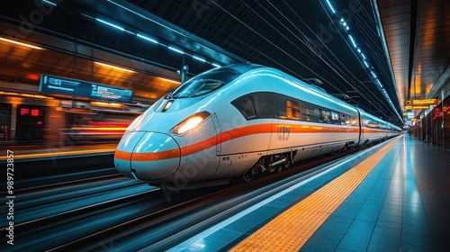 High-Speed Train in Motion