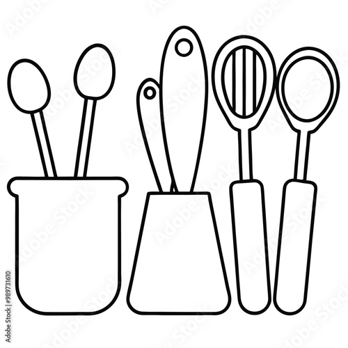 A comprehensive collection of kitchen tools silhouette vectors, perfect for culinary-themed projects. High-quality designs include essential cookware and utensils for cooking and kitchen decor.