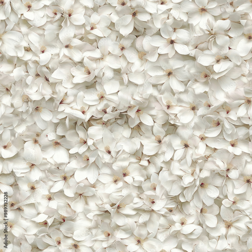 A dense arrangement of delicate white flower petals creating a soft, serene backdrop. A dense arrangement of delicate white flower petals creating a soft, serene backdrop.