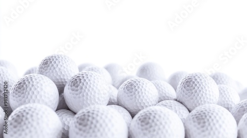 A Pile of Golf Balls Against a White Background