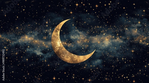 Wallpaper Mural Crescent Moon and Stars Torontodigital.ca