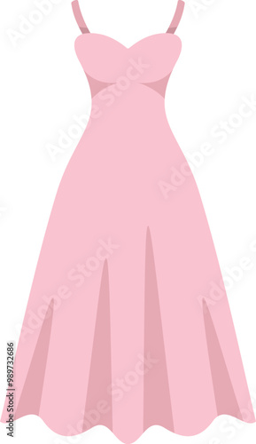 Pink evening dress with a flowing skirt, perfect for showcasing a feminine and elegant style