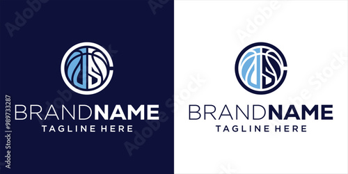 Creative Letter DS Logo Design with Basketball, Design Inspiration, Illustration, Vector