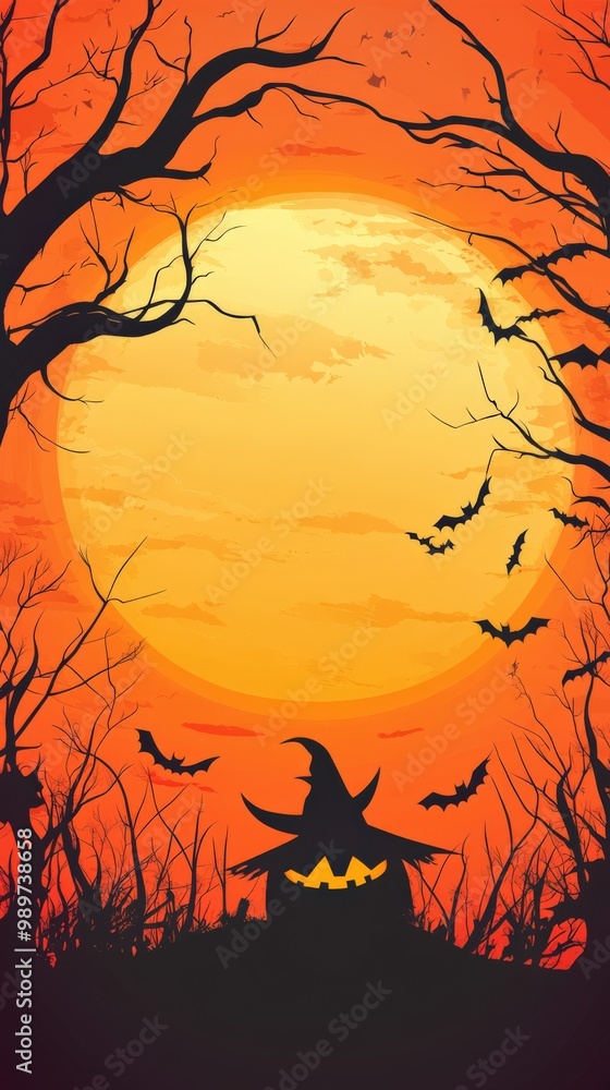 Halloween Background with Spooky Elements Halloween Background with Spooky Elements