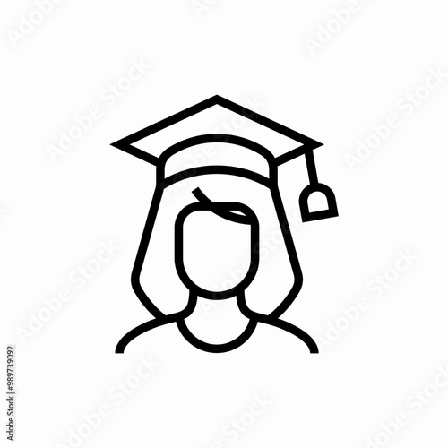 girl student graduate icon sign vector