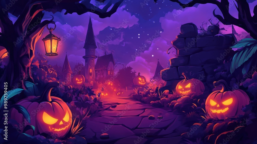Halloween Themed Background Illustration Halloween Themed Background Illustration