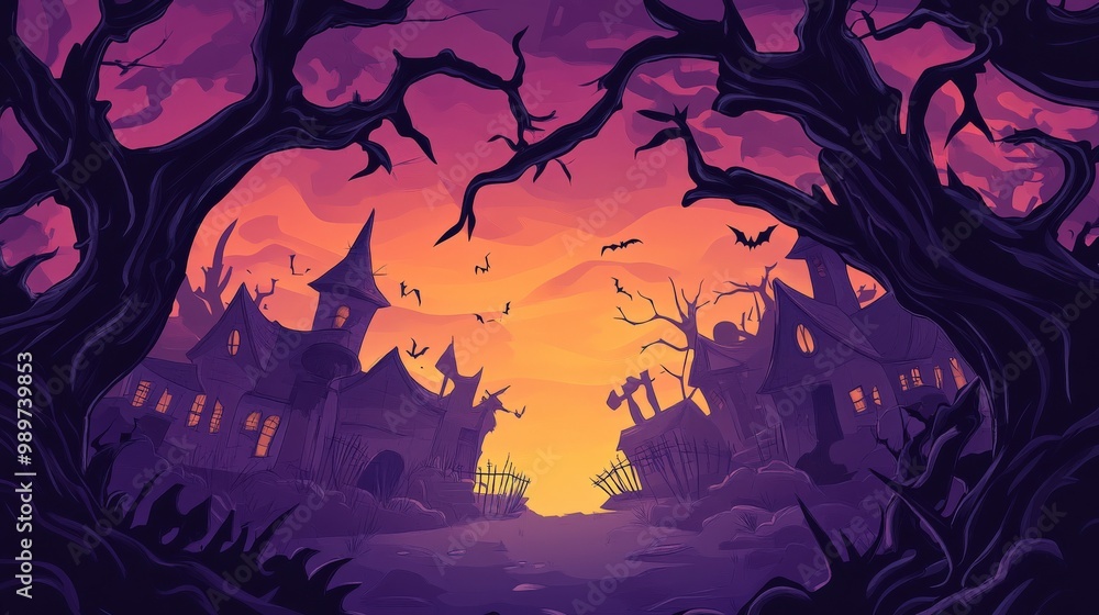 Spooky Halloween Scene Background Spooky Halloween Scene Background