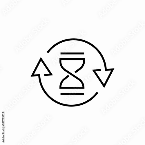 time hourglass clock cycling arrows icon sign vector