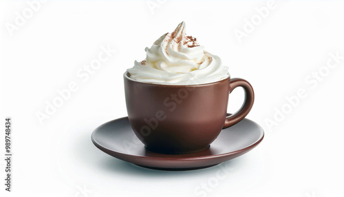 Delicious Cup of Coffee with Whipped Cream and Chocolate Sprinkles