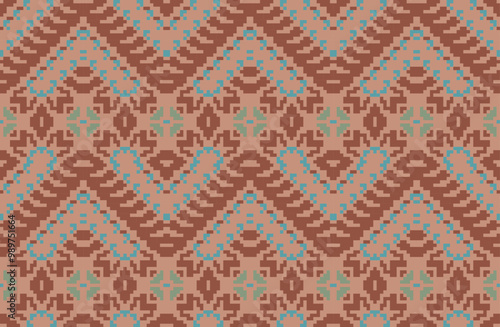 Motifs Geometric Pattern Wallpaperfolk Embroidery, Aztec Geometric Ornament Print. Design for Carpet, Wallpaper, Clothing, Wrapping, Fabric