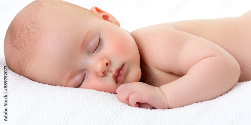 Sleeping Baby on White Blanket  Newborn  Infant  Peaceful  Cute  Adorable  Sweet  Innocenc