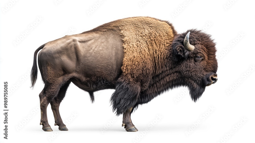 Fototapeta premium American Bison Standing Profile