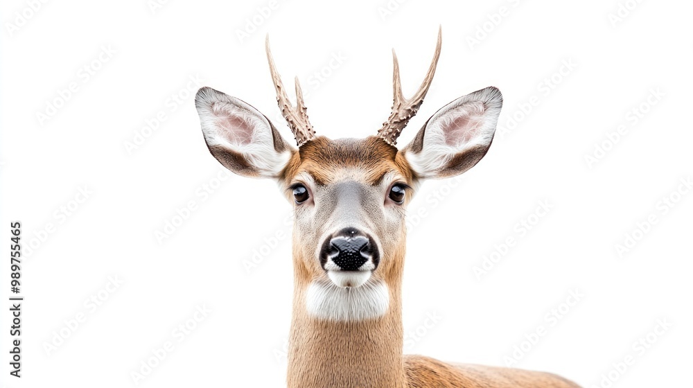 Portrait of a Curious Deer with Antlers Portrait of a Curious Deer with Antlers