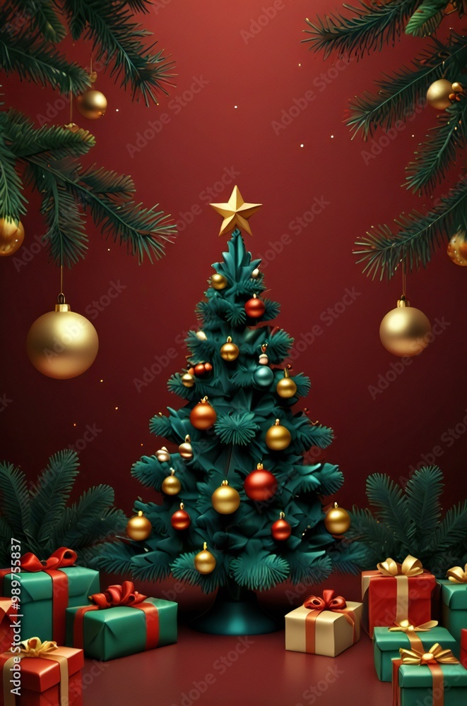 christmas tree with presents christmas tree with presents