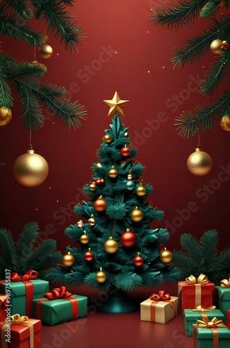 christmas tree with presents