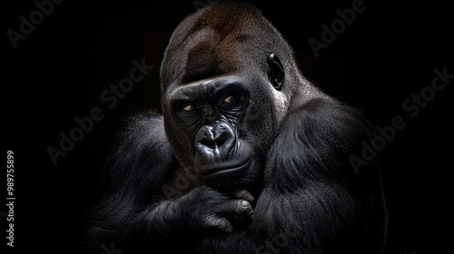 Close-up Portrait of a Powerful Gorilla