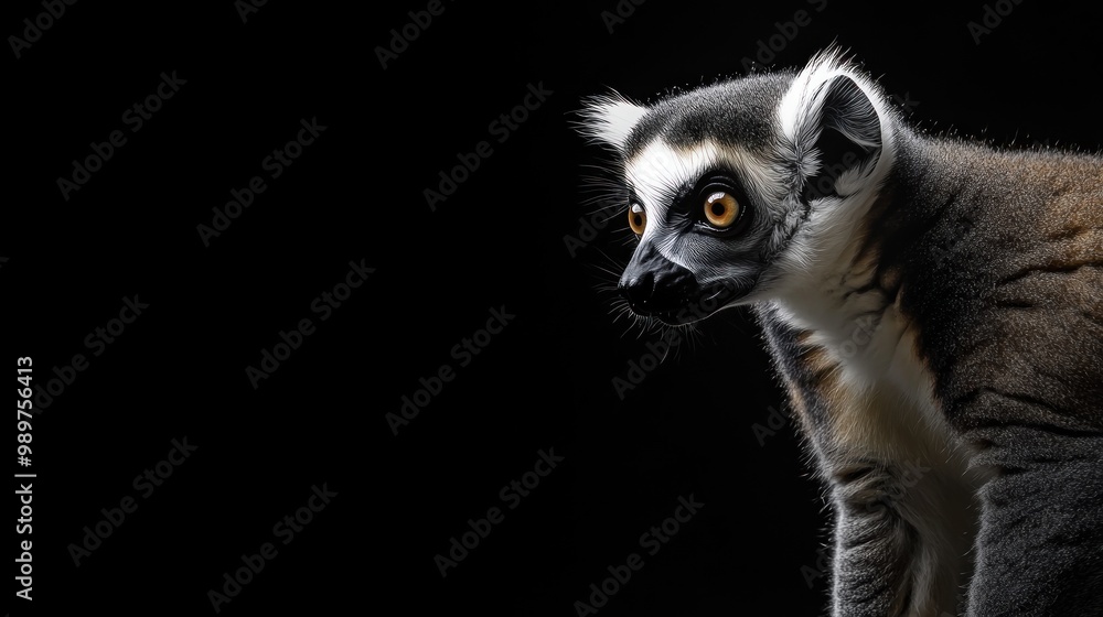 Close-up Portrait of a Curious Lemur
