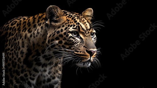 Close-up Portrait of a Leopard in Black and White