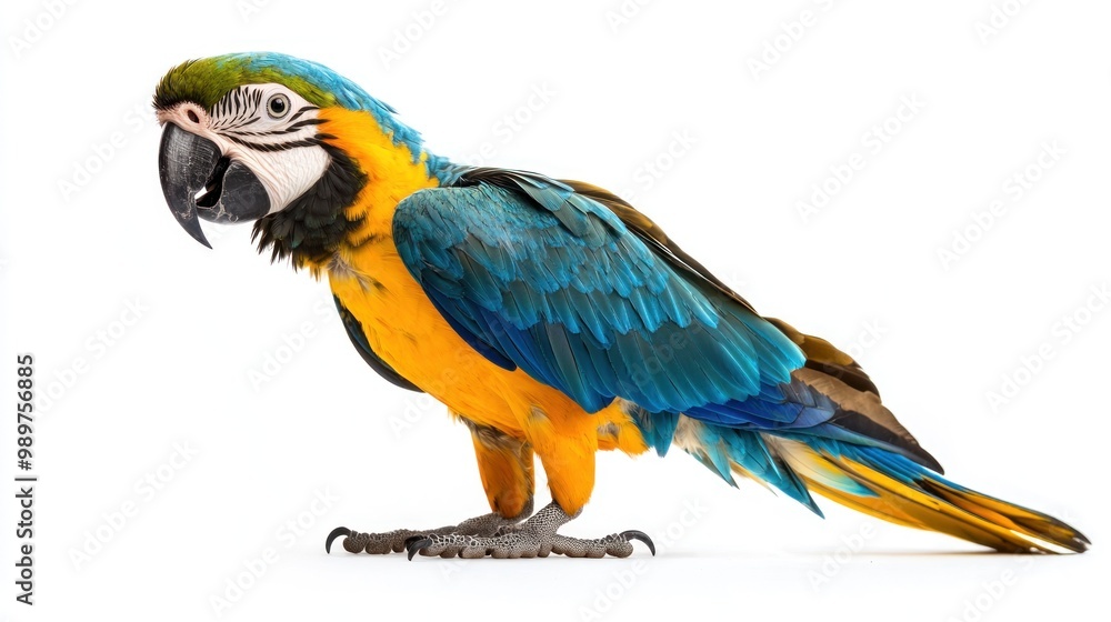Fototapeta premium A Vibrant Blue and Yellow Macaw