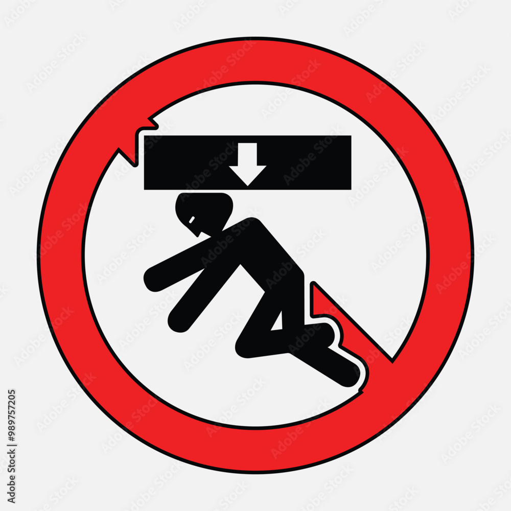 Caution Falling Hazard Sign for Safety Awareness Caution Falling Hazard Sign for Safety Awareness