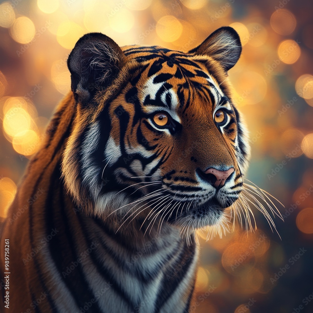 Obraz premium Tiger Portrait with Bokeh Background