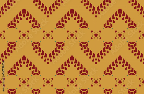 Oriental Korean Traditional Pattern Meaningfolk Embroidery, Aztec Geometric Ornament Print. Design for Carpet, Wallpaper, Clothing, Wrapping, Fabric