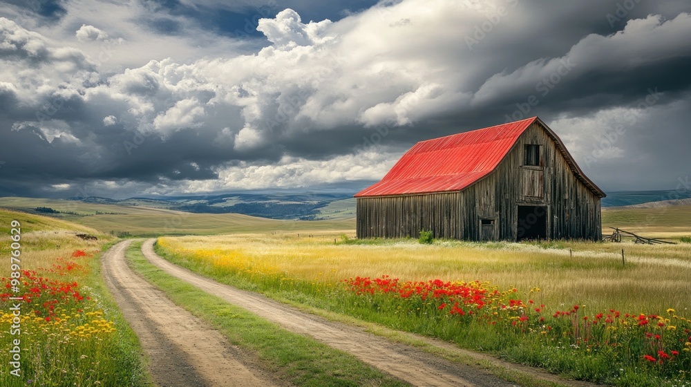 Countryside Barn under Dramatic Sky Countryside Barn under Dramatic Sky