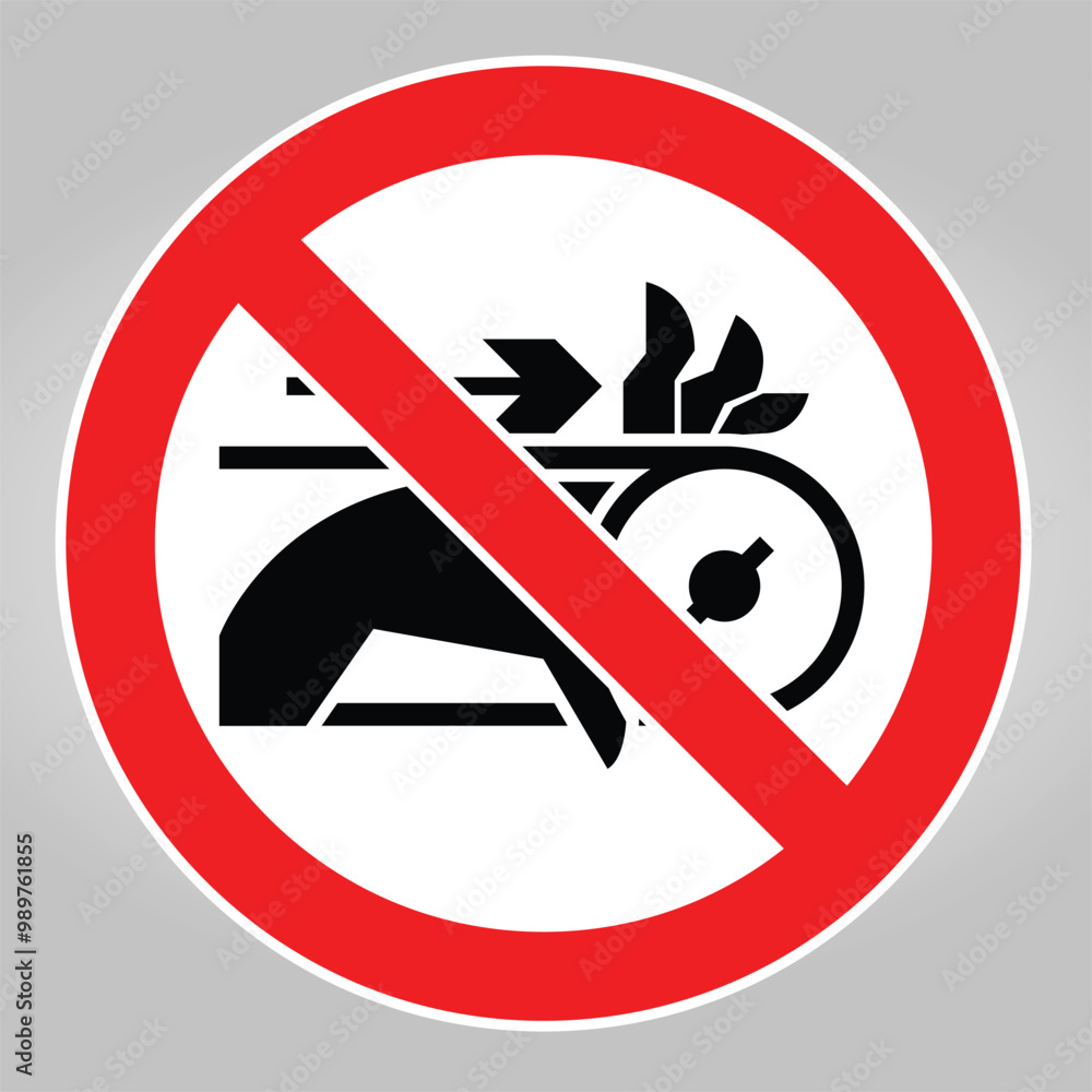 Sign warning against projectile or high-speed objects Sign warning against projectile or high-speed objects