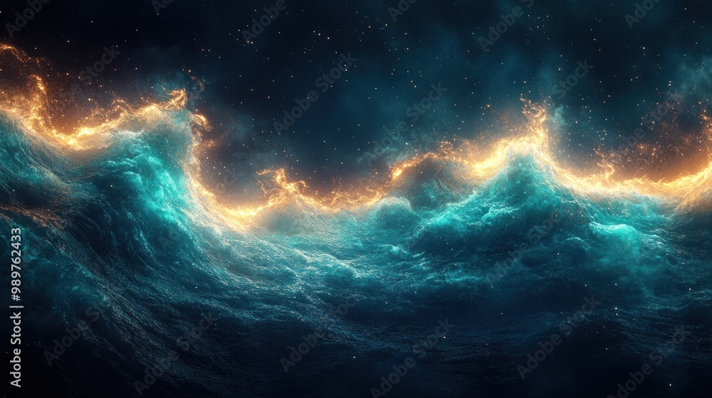 Fototapeta premium Abstract Fire and Water Waves