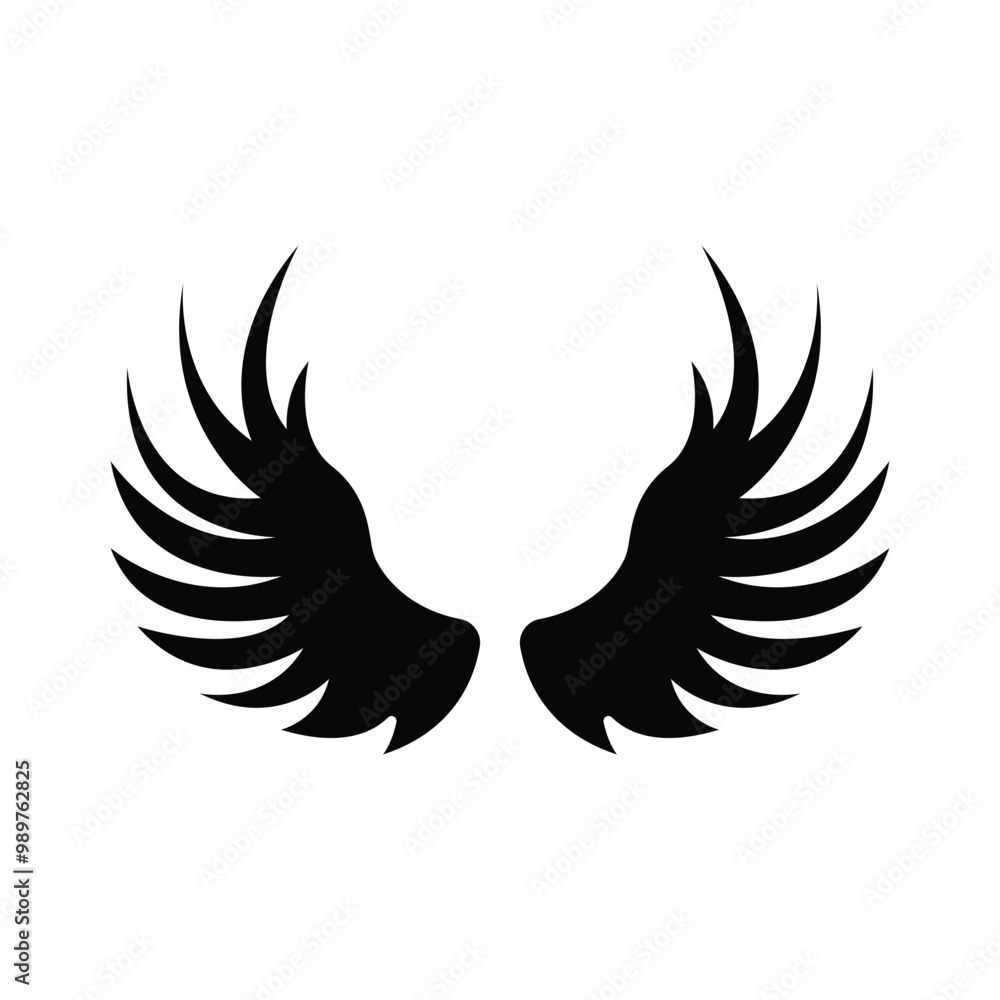 wing angel logo design concept silhouette style wing angel logo design concept silhouette style
