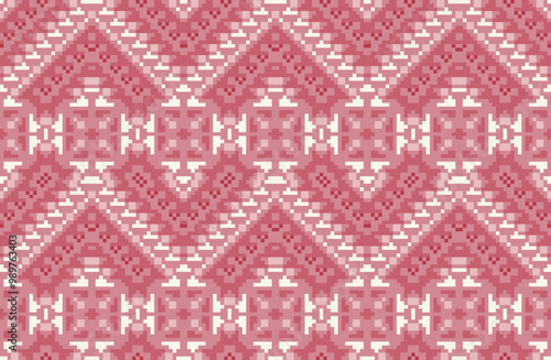 Handicraft Ethnic Design Pattern Drawingfolk Embroidery, Aztec Geometric Ornament Print. Design for Carpet, Wallpaper, Clothing, Wrapping, Fabric