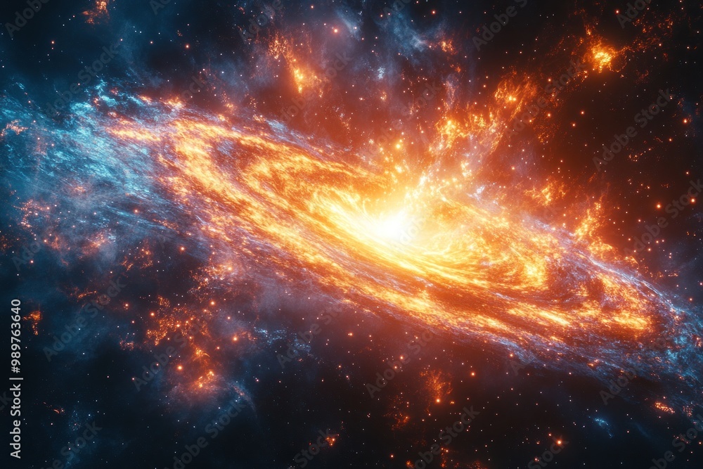 Spiral Galaxy with Fiery Core Spiral Galaxy with Fiery Core