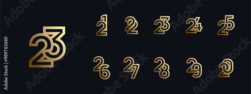 Logo 21th-29th, 21-29 years happy anniversary, Creative template for celebration, birthday, greeting and invitation. Editable file