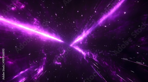 Black and purple lasers dance across cosmic expanse image