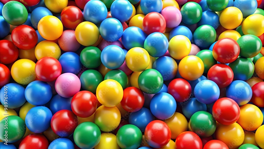 A Vibrant and Colorful Collection of Spheres, Each With a Smooth, Shiny Finish, Creating a Playful and Energetic Background A Vibrant and Colorful Collection of Spheres, Each With a Smooth, Shiny Finish, Creating a Playful and Energetic Background
