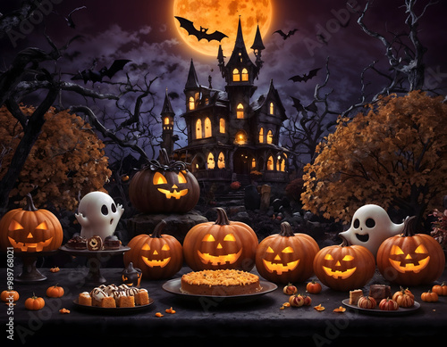 halloween night scene