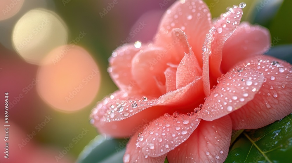 Dewy Pink Camellia Flower Dewy Pink Camellia Flower
