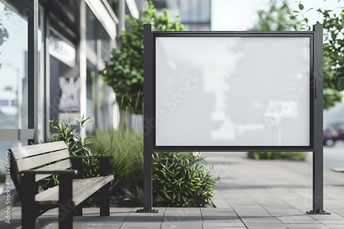 Wallpaper Mural Blank billboard in bus stop. Mock up, 3D Rendering Torontodigital.ca