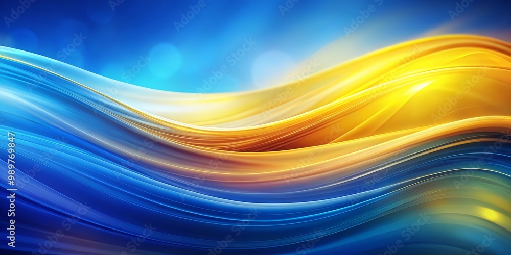 Abstract Flowing Curves in Vibrant Blue and Gold Hues, Creating a Visually Stunning and Dynamic Composition Abstract Flowing Curves in Vibrant Blue and Gold Hues, Creating a Visually Stunning and Dynamic Composition
