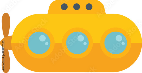 Yellow submarine is navigating underwater, offering a glimpse into the fascinating world beneath the surface