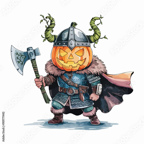 halloween witch with pumpkin