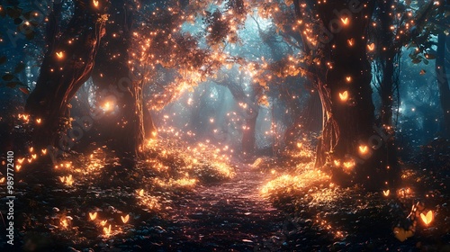 10. An enchanting fairy forest with soft glows and magical elements