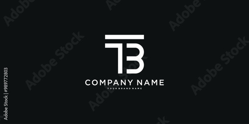 BT or TB letter logo design. Creative T B letter icon. Premium Vector