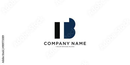 BT or TB letter logo design. Creative T B letter icon. Premium Vector