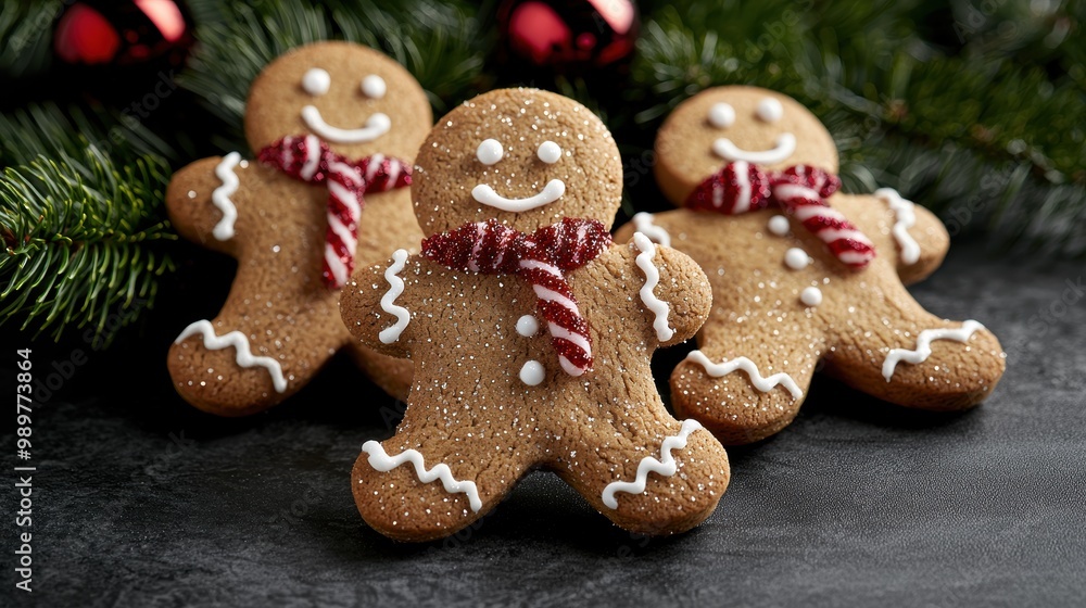 festive gingerbread men cookies with christmas decorations festive gingerbread men cookies with christmas decorations
