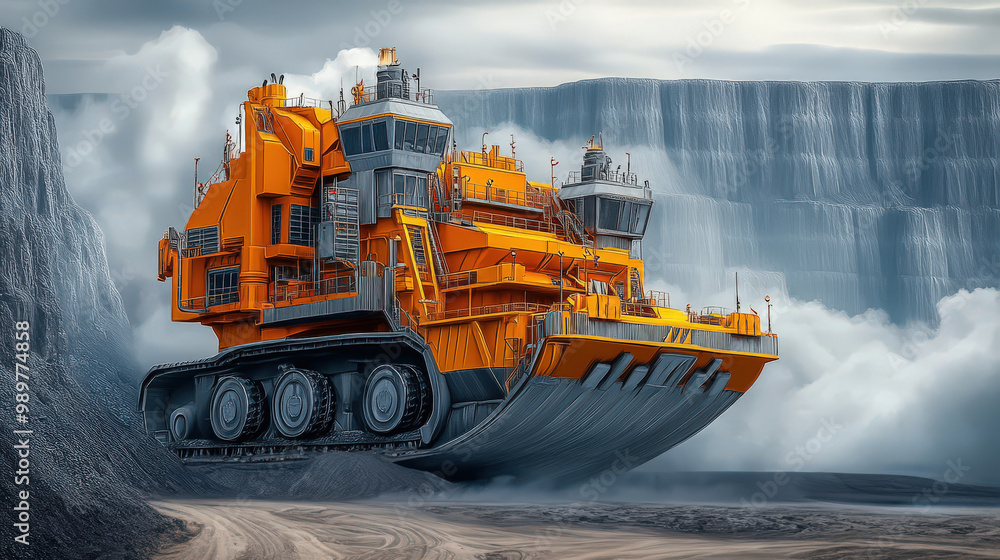 Giant Mining Machine in Open Pit Mine Giant Mining Machine in Open Pit Mine