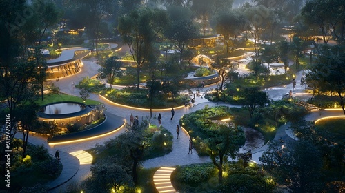 Wallpaper Mural Conceptual floating city images featuring blueprints of interconnected structures and communities Torontodigital.ca