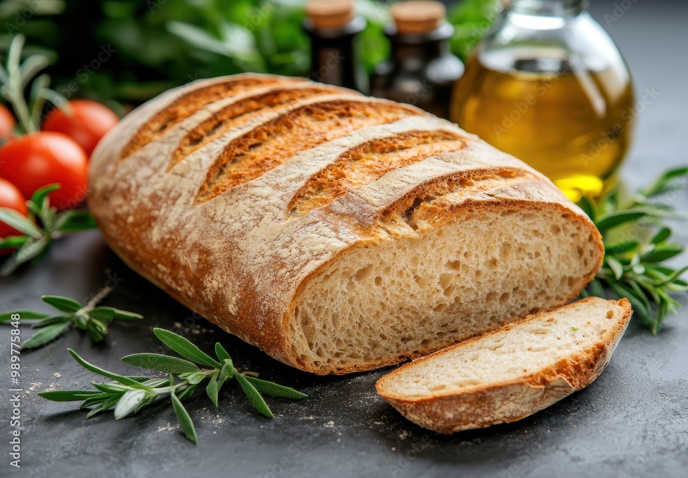 fresh homemade bread with herbs and olive oil fresh homemade bread with herbs and olive oil