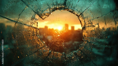Sunset Through Broken Glass
